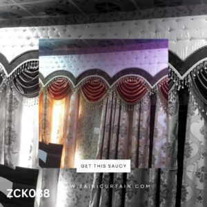 Black and White Colour Double Curtain and Blinds set
