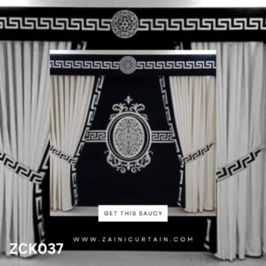 Black White Embroidered Curtain Blind