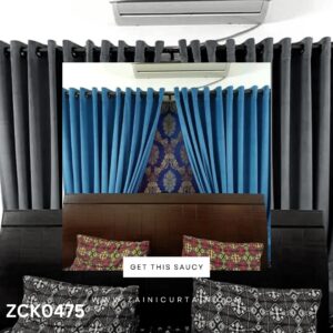 Blue Curtain & Blind Set