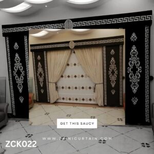 Beautiful Cream Curtain With White Blinds & Black Aesthetic Borders