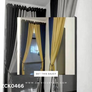 Iconic Mustard & Blue Contrast Curtains & Blinds