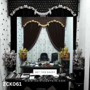 Arabian Yellow & Black Colour Blinds & Curtains Set