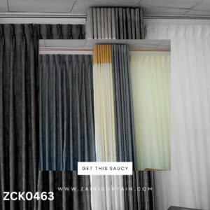 Grey Curtain Blind Set