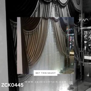 Velvet Dark and Light Brown Curtain Blind Set