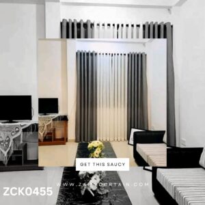 Grey and White Theme Curtain Blind