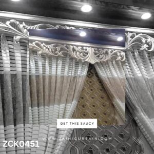 Brown and White Theme with Large Bunch Curtain Blind