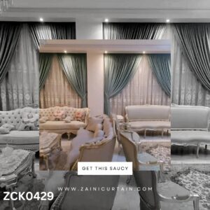 Cool Theme with White Shefoon Curtain Set