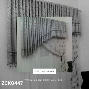 Shefoon White and Grey Beautiful Design Curtain Blind