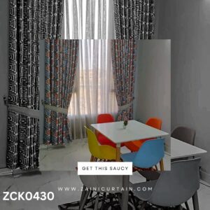 Jeffery Pattern Curtains With White Curtains