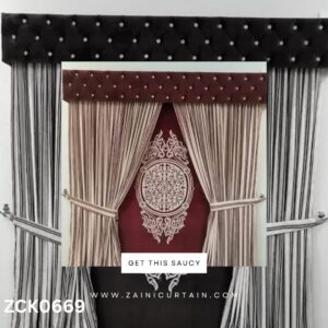 Diamond Long Header Dark Red Background Curtain Blind