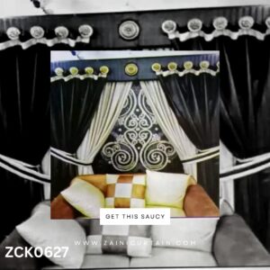 Double shade Theme with dark background curtain and Blind set