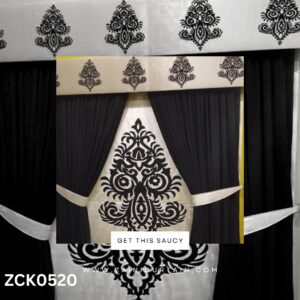 Best Black and Off White Theme Curtain and Blind Set
