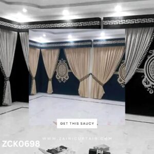 Pair of Golden and black theme Curtain Blind