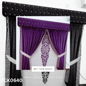 Pure Purplish Theme with Diamond Header Curtain Blind