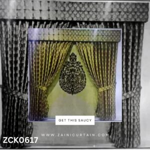 Crimson Gold Theme Curtains & Blind Set