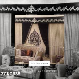 Black and Light Brown Theme Curtains and Blind Set