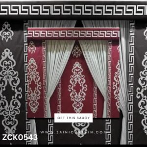 Plain Red with light bunch Curtain Blind