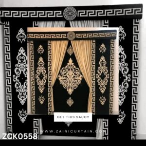 Vertical Design Black Theme Curtain Blind