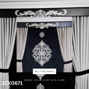 Dark Blue & white Flower bunch Curtain Blind