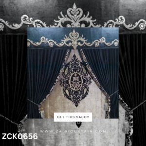 Sea Green & White Theme Curtain & Blind