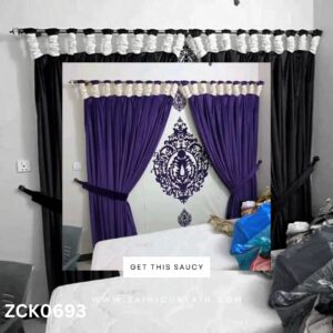 Steel Blue & Cream  Curtain Blind