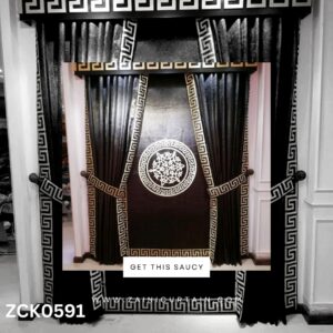 Olive Black Theme Curtain Blind