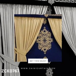 Simple Golden with Simple Blue background bunch Curtain Blind