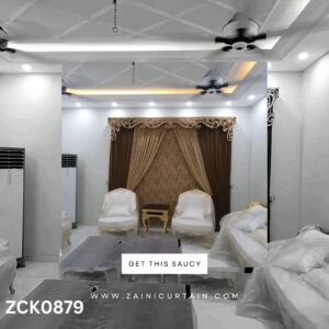 Brown Theme with creative header style Curtain Blind