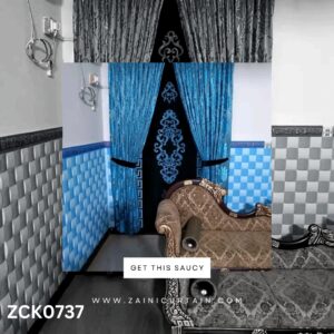 Skyblue with dark background Curtain Blind