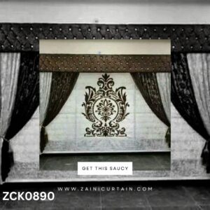 Diamond Header with Bunch Curtain Blind