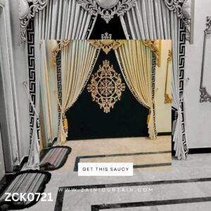 Light Yellow with Navy blue theme  Curtain Blind