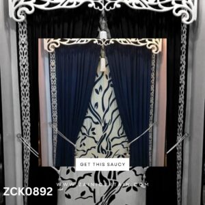 Jafferi Header with Navy Blue Curtain Blind