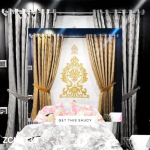 Golden Theme Texture with White background Curtain Blind