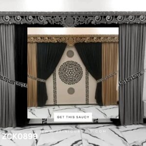 Brown header with dark green theme Curtain Blind