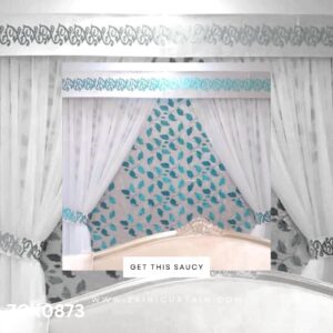 Shine Light Blue on pretty white theme Curtain Blind