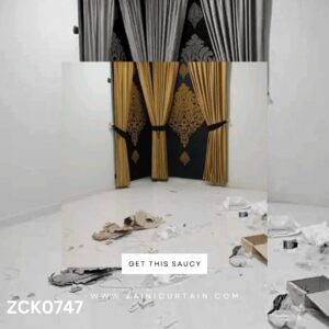 Pure Gold and Seagreen Curtain Blind