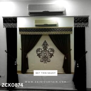 Full Black Theme with Black diamond header Curtain Blind