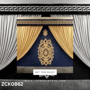 Smooth header with navy blue background Curtain Blind