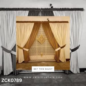 Traditional Double Brown Curtain Blind