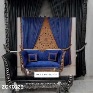 Mate Blue with Large Diamond bunch Curtain Blind