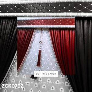 Traditional Red and Silver Curtain Blind