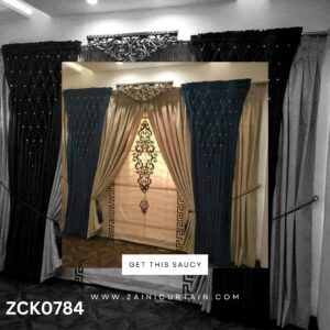 Diamond Net on brown & seablue Curtain Blind