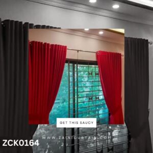 Plain Red Colour Curtain