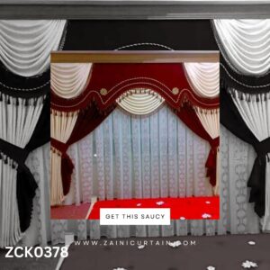 Maroon and Cream Theme Curtain & Blind