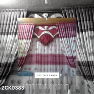 Jafferi Pattern Pink and White Theme Curtain Blind