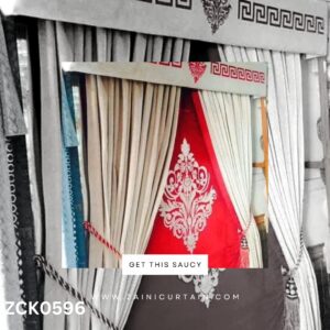 Messy white with Red Curtain Blind Curtain Blind