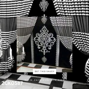 Best Black and White Colour Curtains and Blind Set