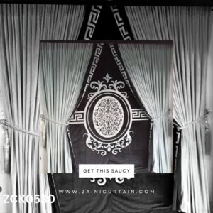 Silver Black Contrast Curtain Blind