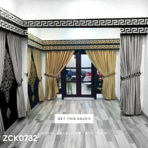 Pure Golden Theme Velvet Curtain & Blind