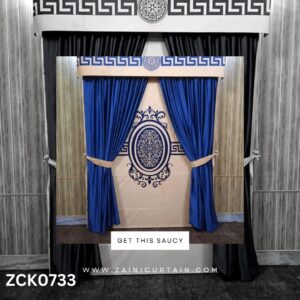 Royal blue Theme with Oval bunch Curtain Blind